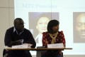 Daniel Taylor (Metro Design) and Charlene White (ITN)